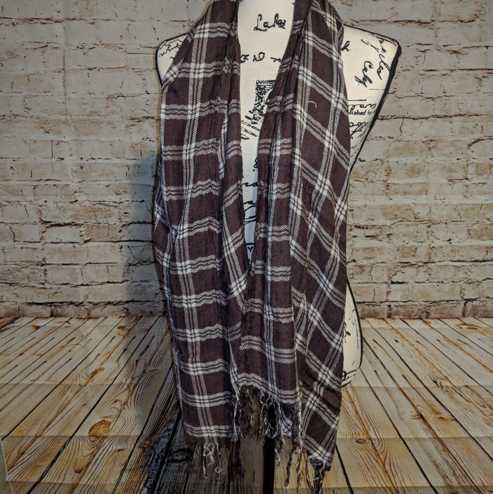 Brown Plaid Scarf